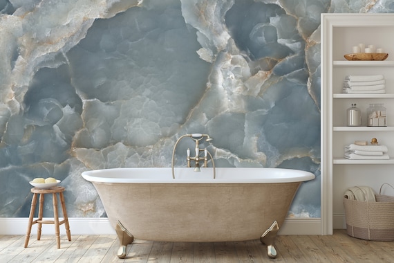 Custom Size Wallpaper - Natural Granite Limestone Marble Wallpaper  - Peel and Stick Wall Decal - Self Adhesive or Pre-Pasted