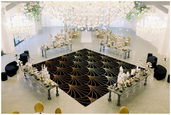 Personalized Removable Vinyl Floor Graphics | Custom Adhesive Floor Decals | Wedding & Dance Floor Decor | Wedding Dance Floor