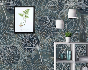 Leaf Texture Wall Mural: Nordic Style Wallpaper (Custom Size, Removable)