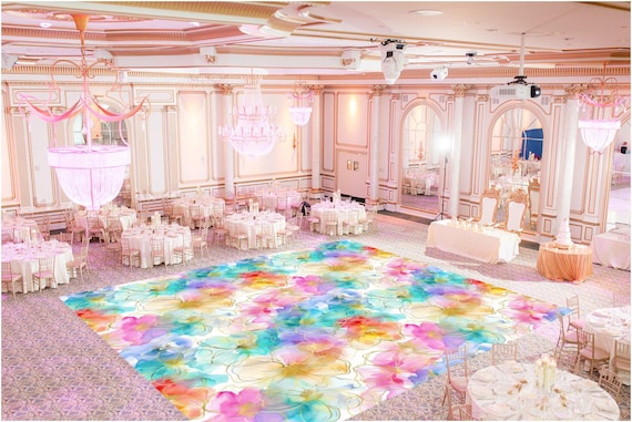 Personalized Removable Vinyl Floor Graphics | Custom Adhesive Floor Decals | Wedding & Dance Floor Decor | Wedding Dance Floor