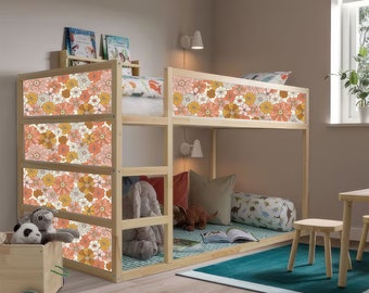 Kura Bed Stickers: Colorful Flower Decals for Kids’ Furniture (No Steps)