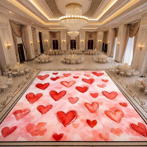 Personalized Removable Vinyl Floor Graphics | Valentine's Day Pattern Graphic | Wedding & Dance Floor Decor | Wedding Dance Floor