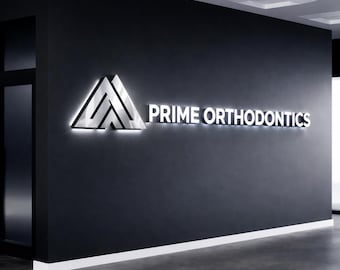 Custom Backlit Business Logo Sign: 3D Raised LED Wall Art