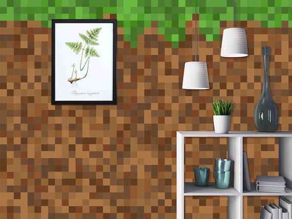 Custom Size Wallpaper - Minecraft Texture Wallpaper - Peel and Stick Wall Decal - Self Adhesive or Pre-Pasted - Removable Wallpaper