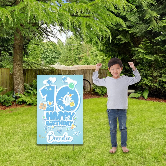 Personalized Birthday Sign - 24"x 36" - Birthday Party Decoration - Custom Name & Age - Yard Sign