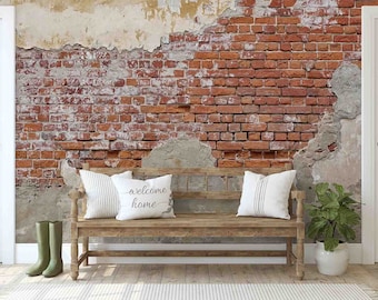 Custom Brick Wall Mural: Peel and Stick Wallpaper - Removable Design