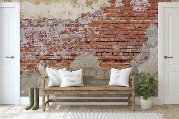 Custom Brick Wall Mural: Peel and Stick Wallpaper - Removable Design