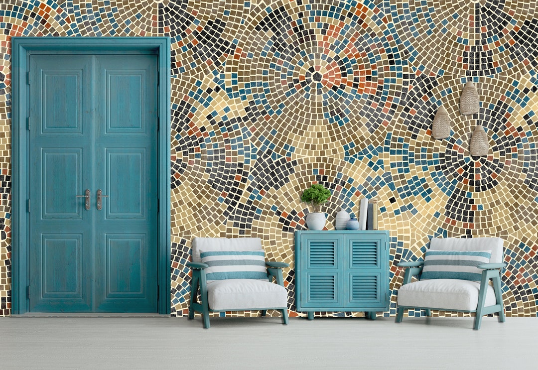 Custom Wallpaper: Geometric Pattern Peel and Stick (lightweight, Self ...