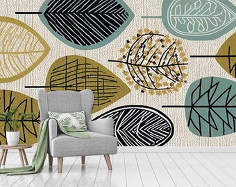 Abstract Gold Wall Mural: Custom Peel and Stick Wallpaper (Self Adhesive)
