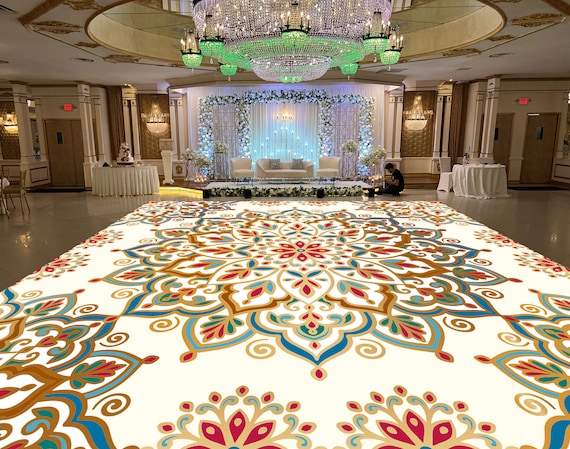 Personalized Removable Vinyl Floor Graphics | Custom Adhesive Floor Decals | Wedding & Dance Floor Decor | Wedding Dance Floor