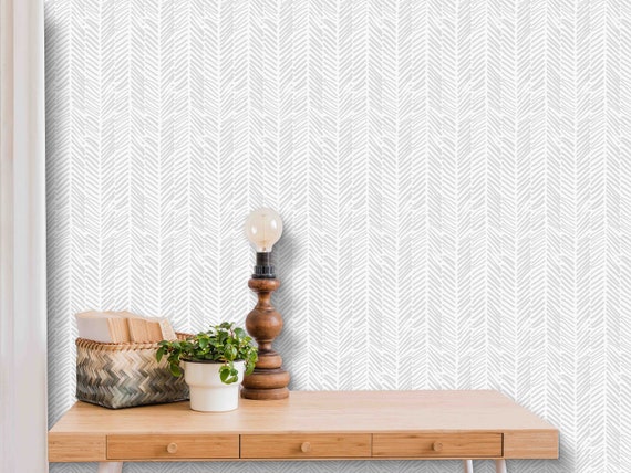 Custom Size Wallpaper - Hand Painted Hipster Lines Wallpaper - Peel and Stick Wall Decal - Self Adhesive or Pre-Pasted