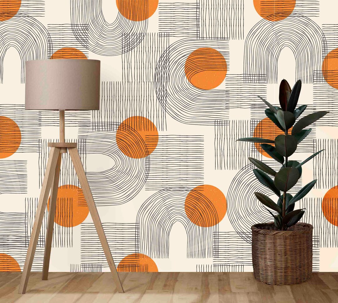 Custom Size Wallpaper - Hand Drawn Abstract Geometric Elements ...
