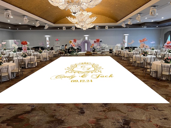 Personalized Removable Vinyl Floor Graphics | Custom Adhesive Floor Decals | Wedding & Dance Floor Decor | Wedding Dance Floor