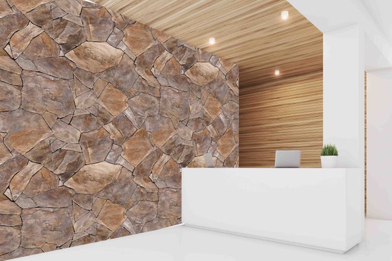 Custom Size Wallpaper - Stone Texture Wallpaper - Peel and Stick Wall Decal - Self Adhesive or Pre-Pasted - Removable Wallpaper