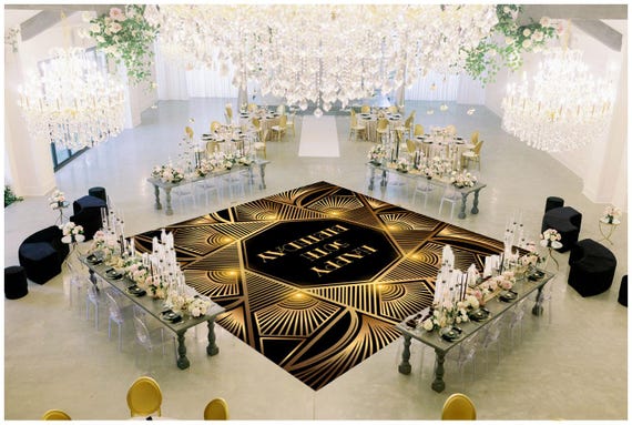 Personalized Removable Vinyl Floor Graphics | Custom Adhesive Floor Decals | Wedding & Dance Floor Decor | Wedding Dance Floor