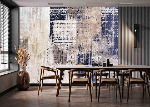 Custom Size Wallpaper-Abstract Oil Painting Canvas Textured Wallpaper-Peel and Stick Wall Decal-Self Adhesive or Pre-Pasted-Removable Mural