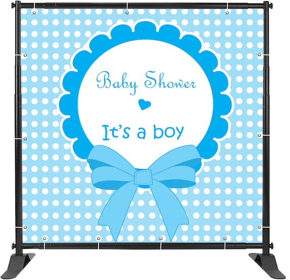 Baby Shower Backdrop Banner |  It's a Boy Step and Repeat Backdrop |  Backdrop Banner | Photo Background Photo Booth | Backdrop Banner Boy