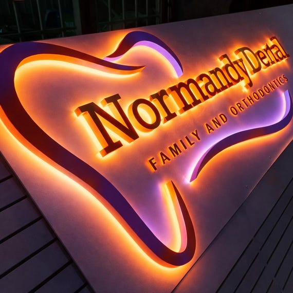 Custom 3D LED Logo Sign for Office Wall | Business Lit Channel Letters | Frontlit & Halo Backlit Logo