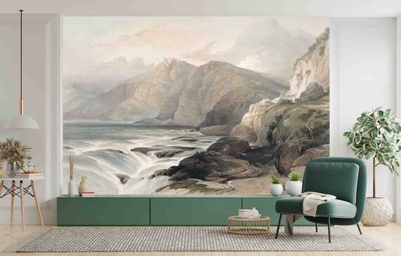 Mountain Wall Mural Wallpaper - Custom Size, Peel and Stick Removable