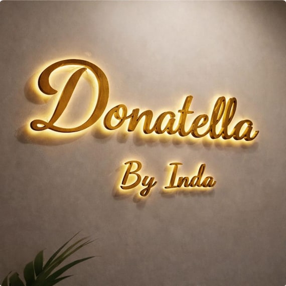 Custom 3D LED Logo Sign for Office Wall | Business Lit Channel Letters | Frontlit & Halo Backlit Logo