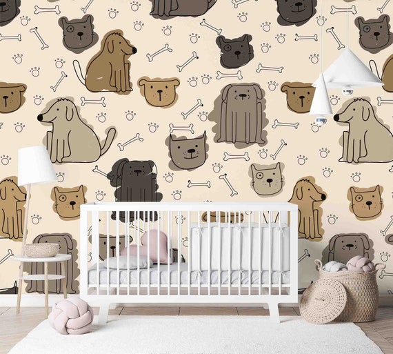 Dog Pattern Wall Decal: Custom Peel and Stick Wallpaper (Removable)