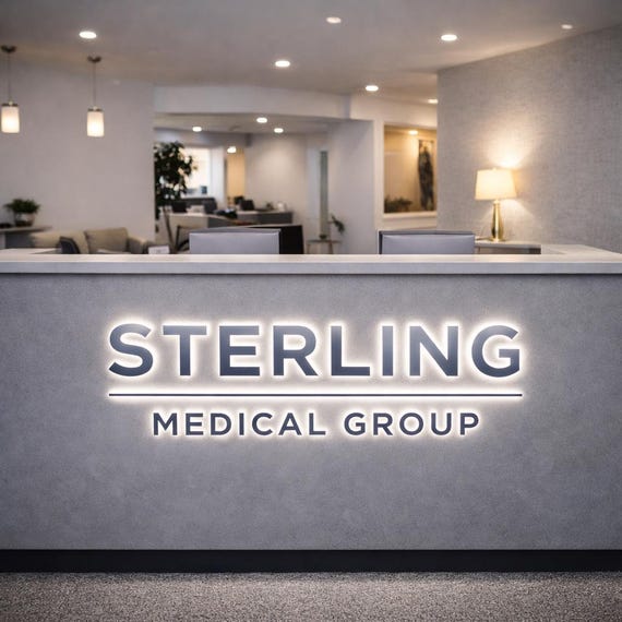 Custom Reception Logo Sign | 3D LED Channel Letters with Halo Backlight