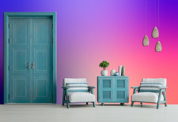 Custom Size Wallpaper - Abstract Vivid Gradient Colors Wallpaper - Peel and Stick Wall Decal - Self Adhesive or Pre-Pasted