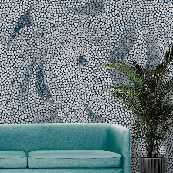 Retro Abstract Wave Wallpaper: Custom Size Peel and Stick