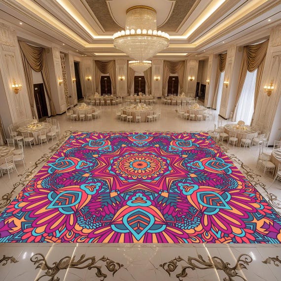 Personalized Removable Vinyl Floor Graphics | Custom Adhesive Floor Decals | Wedding & Dance Floor Decor | Wedding Dance Floor