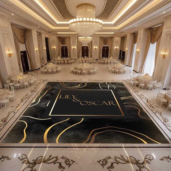 Personalized Removable Vinyl Floor Graphics | Custom Adhesive Floor Decals | Wedding & Dance Floor Decor | Wedding Dance Floor