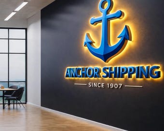 Backlit LED Logo Sign, 3D Raised Design (Custom Size & Colors)