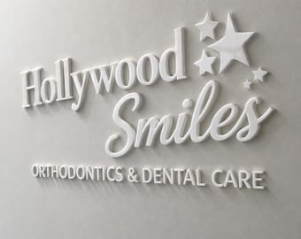 Custom 3D Dentist Sign – Mirror Acrylic Dental Office Wall Logo – Instagrammable Decor