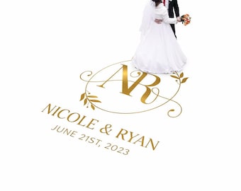 Personalized Wedding Dance Floor Decal - Removable Vinyl Wrap