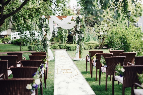 Customizable Wedding Removable Vinyl Runner Wrap | Aisle Runner | Wedding Decor | Wedding Signage, Ceremony | Monogram Wedding Runner