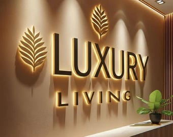 3D Backlit Business Sign: Custom Logo Wall Art (Salon, Office, Clinic)