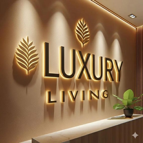 Backlit Logo Sign, Beauty Salon Sign, 3D Business Sign, Business Signboard, Custom Laser Cut, Logo With Raised 3D Design, Dentist Sign