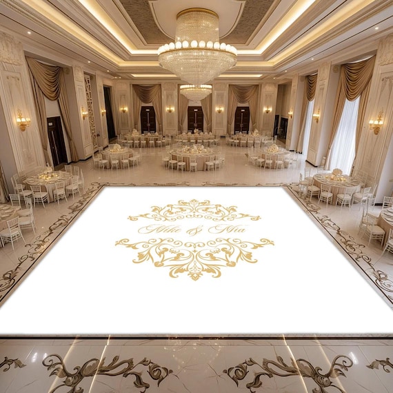 Personalized Wedding Vinyl Decals | Dance Floor Decals | Monogram Floor Decals | Wedding | Mirror Decals | Floor Wrap Glossy Removable Vinyl