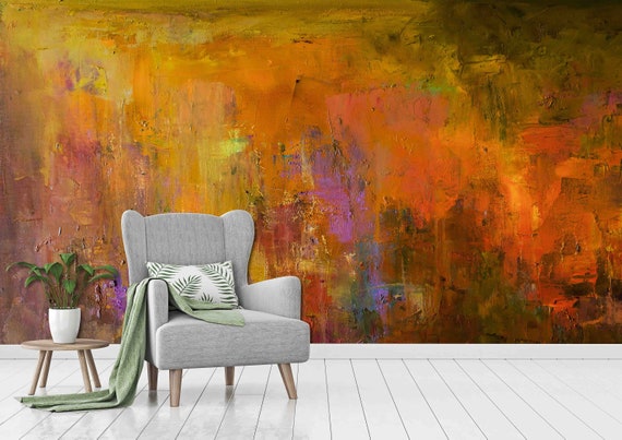 Custom Size Wallpaper - Abstract Oil Painting Wallpaper - Peel and Stick Wall Decal - Self Adhesive or Pre-Pasted - Removable Wallpaper