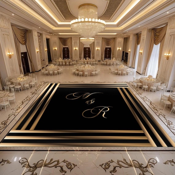 Personalized Removable Vinyl Floor Graphics | Custom Adhesive Floor Decals | Wedding & Dance Floor Decor | Wedding Dance Floor