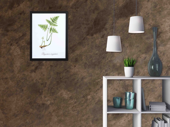 Custom Size Wallpaper - Oil Painting Textured Brown Concrete Wallpaper - Peel and Stick Wall Decal - Self Adhesive or Pre-Pasted