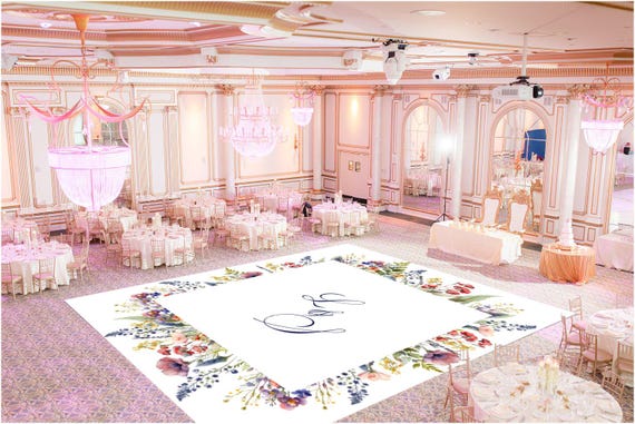 Personalized Removable Vinyl Floor Graphics | Custom Adhesive Floor Decals | Wedding & Dance Floor Decor | Wedding Dance Floor