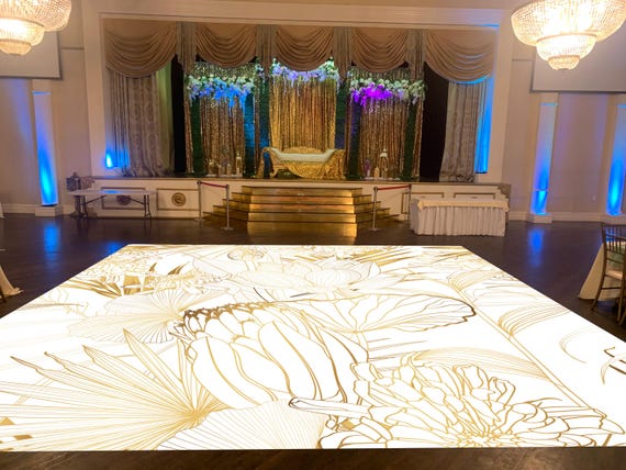Personalized Removable Vinyl Floor Graphics | Custom Adhesive Floor Decals | Wedding & Dance Floor Decor | Wedding Dance Floor