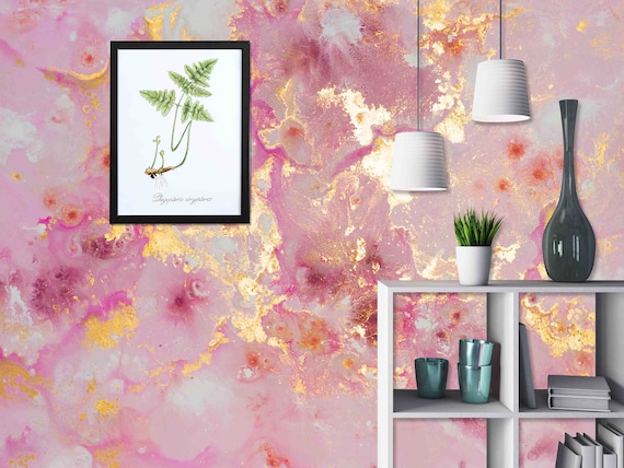Beautiful Pink Gold Marble Wallpaper | Pattern Wall Mural | Peel and Stick Self Adhesive or Pasted | Removable Wallpaper |Custom Size