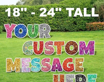 Glitter Custom Letter Yard Sign – Personalized Birthday, Wedding & Graduation Decor-Easy Installation