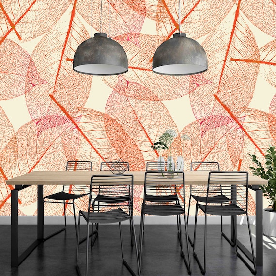 Autumn Leaves Wall Mural - Custom Size, Peel and Stick