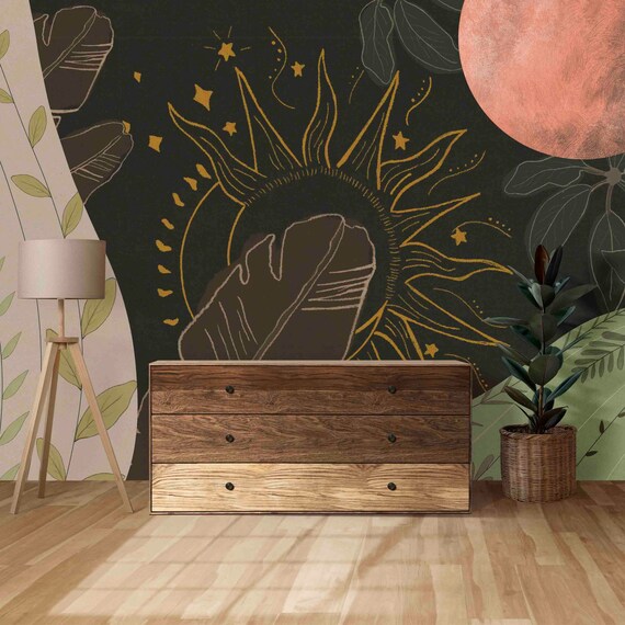 Custom Plant Wall Mural - Peel and Stick, Hand-Drawn Design