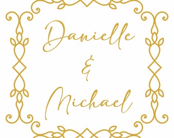 Personalized Wedding Floor Decal: Custom Names and Date