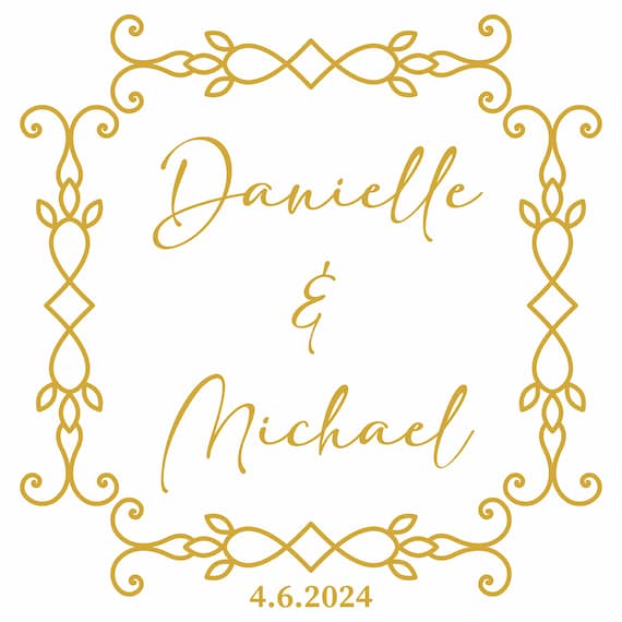 Personalized Wedding Vinyl Decals | Dance Floor Decals | Monogram Floor Decals | Wedding | Mirror Decals | Floor Wrap Glossy Removable Vinyl