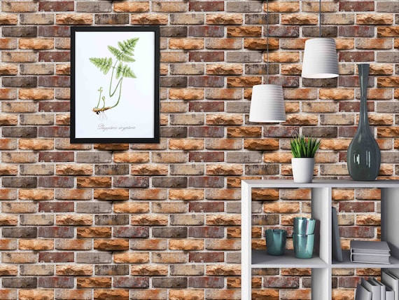 Natural Stone Brick Wallpaper - Removable, Custom Fit Peel & Stick