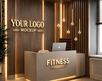 3D Logo Mockup Preview | Office Wall Business Sign Visualization | Channel, Frontlit & Backlit Styles | Design Proof Only